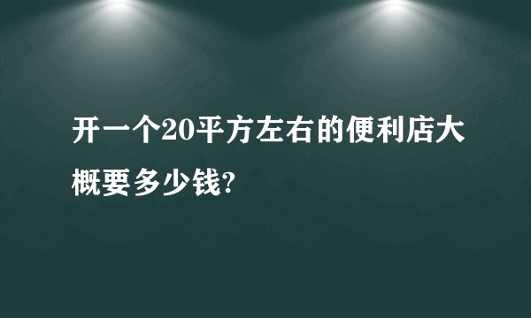 开一个20平方左右的便利店大概要多少钱?