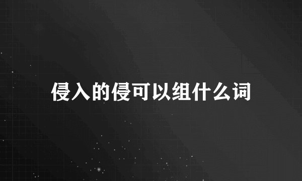 侵入的侵可以组什么词