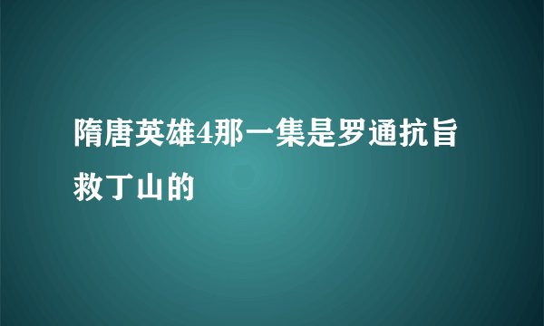 隋唐英雄4那一集是罗通抗旨救丁山的