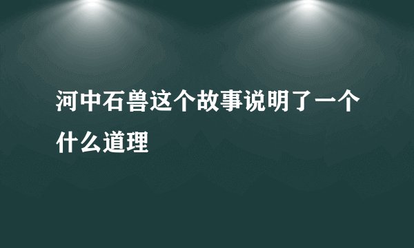 河中石兽这个故事说明了一个什么道理