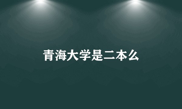 青海大学是二本么
