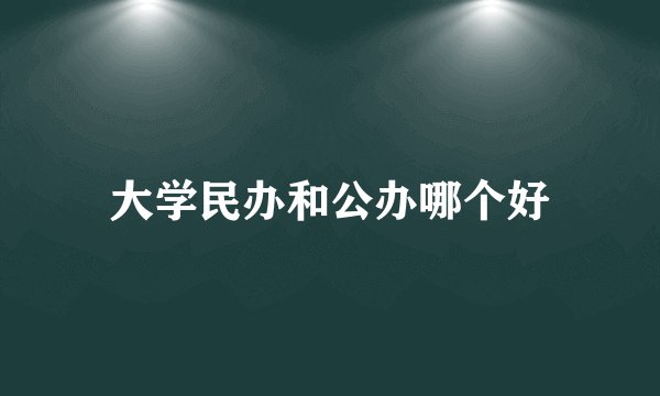 大学民办和公办哪个好