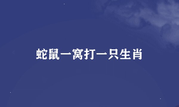 蛇鼠一窝打一只生肖
