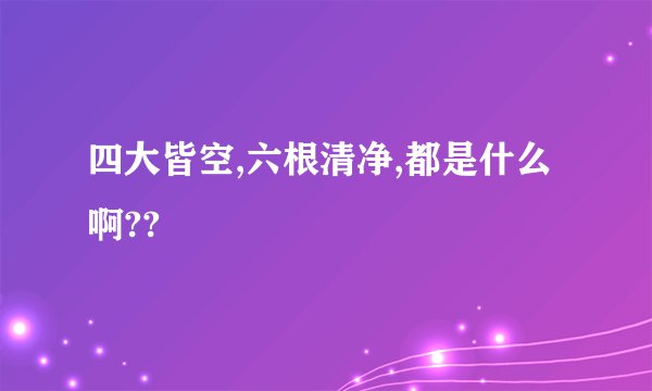 四大皆空,六根清净,都是什么啊??