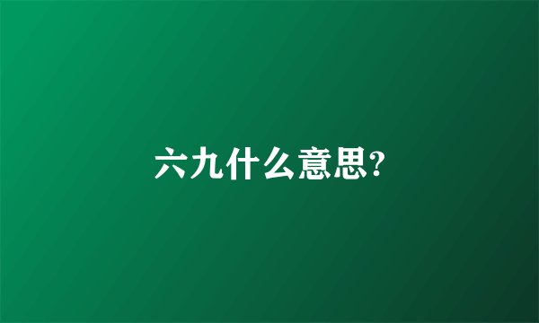 六九什么意思?