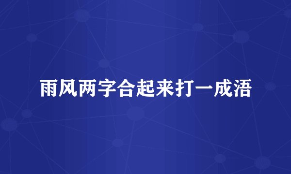 雨风两字合起来打一成浯