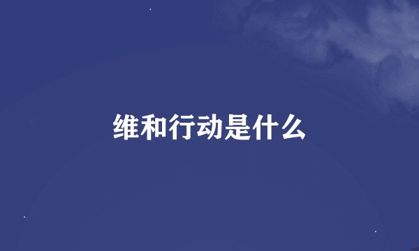维和行动是什么