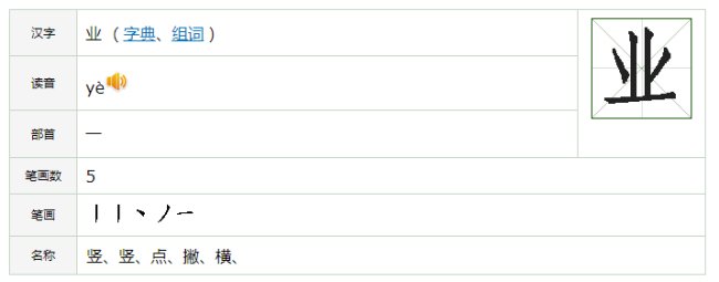 业的笔顺是什么