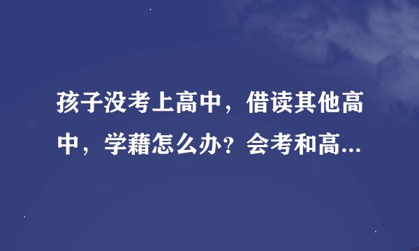 孩子没考上高中，借读其他高中，学藉怎么办？会考和高考怎么办？