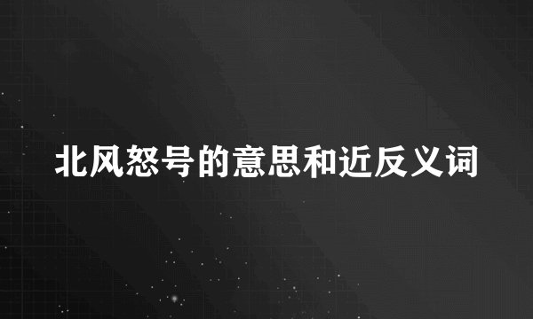 北风怒号的意思和近反义词