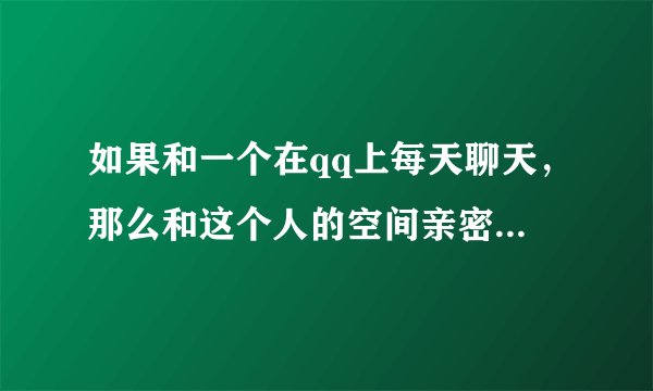如果和一个在qq上每天聊天，那么和这个人的空间亲密度会增加吗？