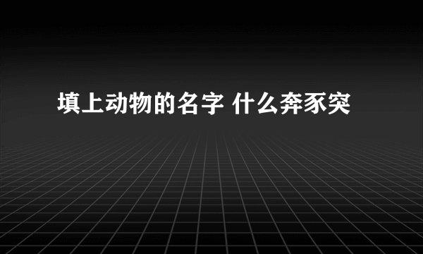 填上动物的名字 什么奔豕突