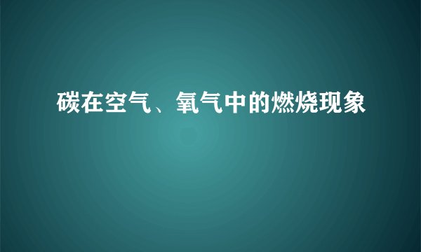 碳在空气、氧气中的燃烧现象