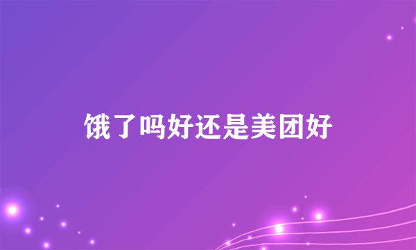 饿了吗好还是美团好
