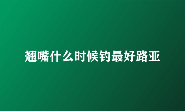 翘嘴什么时候钓最好路亚