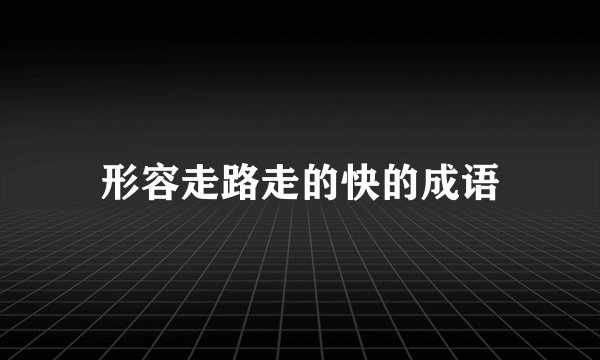 形容走路走的快的成语