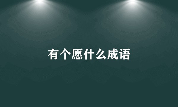 有个愿什么成语