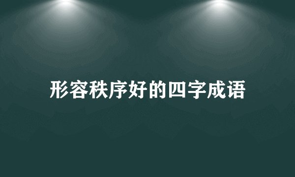 形容秩序好的四字成语