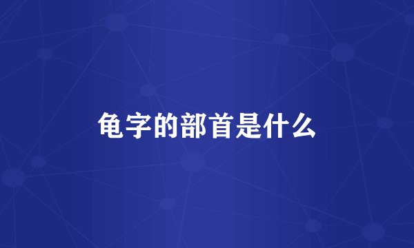 龟字的部首是什么