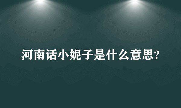 河南话小妮子是什么意思?