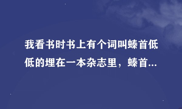 我看书时书上有个词叫螓首低低的埋在一本杂志里，螓首？有这个词吗？是印错了吧？是不是蜷首啊？哪位知道