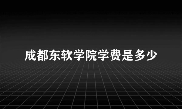 成都东软学院学费是多少
