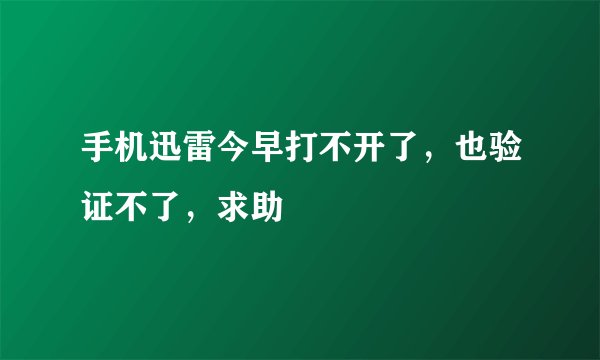 手机迅雷今早打不开了，也验证不了，求助
