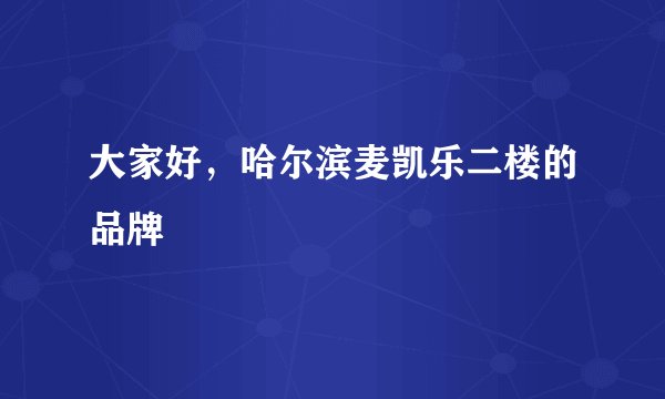 大家好,哈尔滨麦凯乐二楼的品牌
