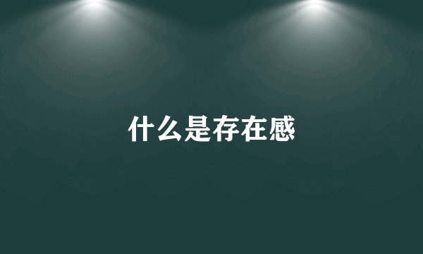 什么是存在感