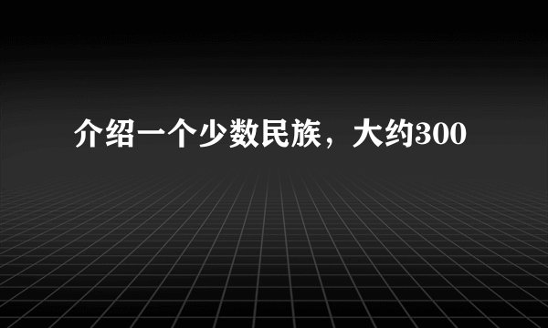 介绍一个少数民族,大约300