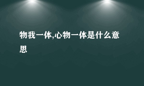 物我一体,心物一体是什么意思