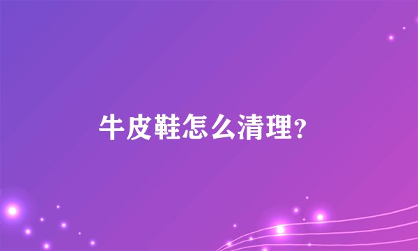 牛皮鞋怎么清理？