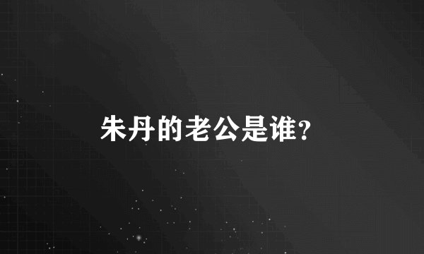 朱丹的老公是谁？
