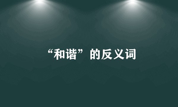 “和谐”的反义词
