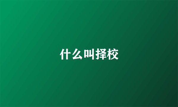 什么叫择校