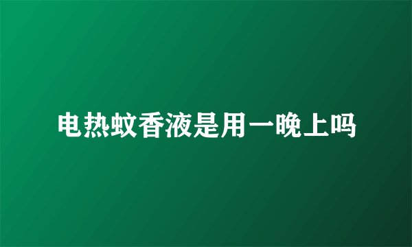 电热蚊香液是用一晚上吗