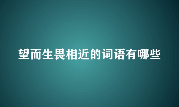 望而生畏相近的词语有哪些