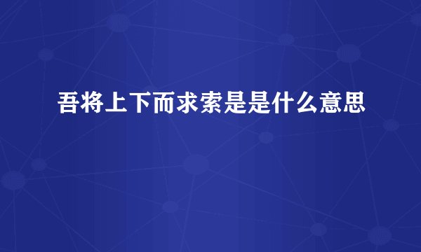 吾将上下而求索是是什么意思