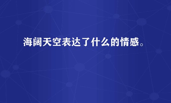 海阔天空表达了什么的情感。