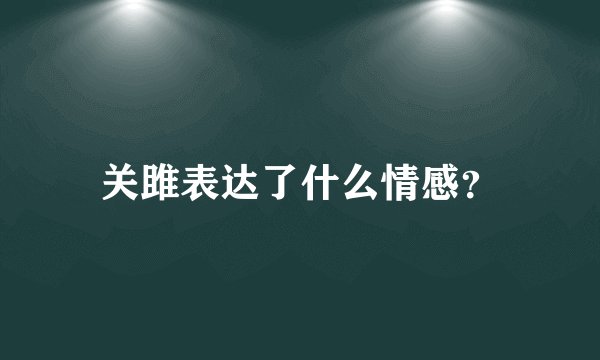 关雎表达了什么情感？