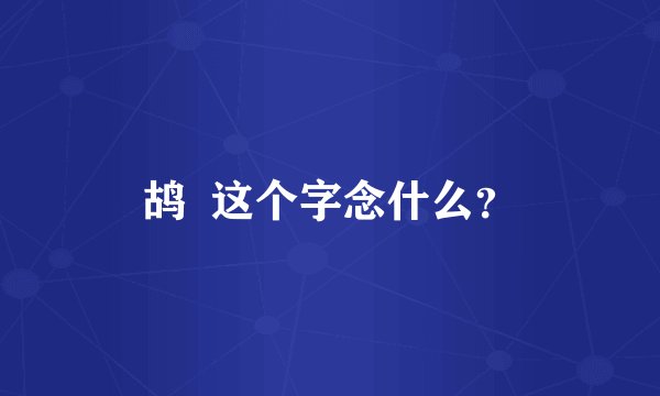 鸪  这个字念什么？