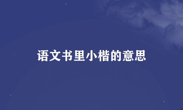 语文书里小楷的意思