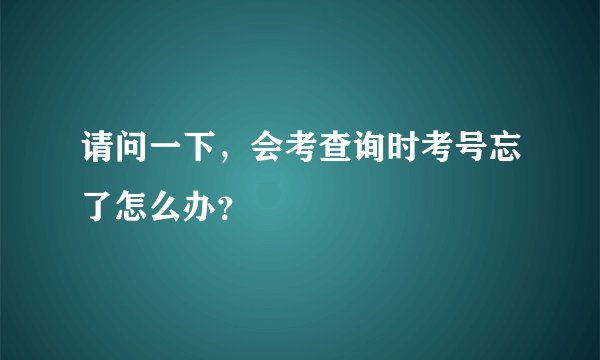 请问一下，会考查询时考号忘了怎么办？