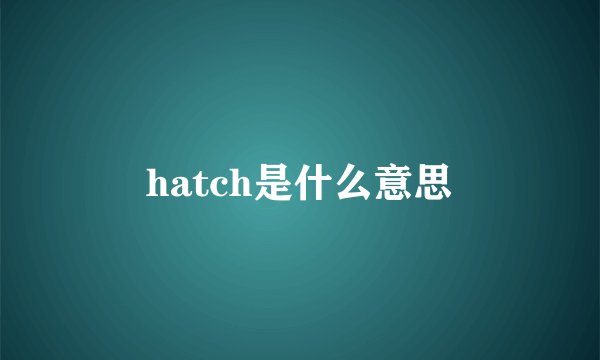 hatch是什么意思