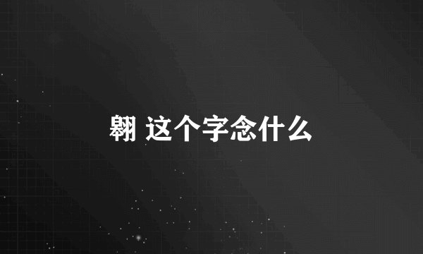 翱 这个字念什么