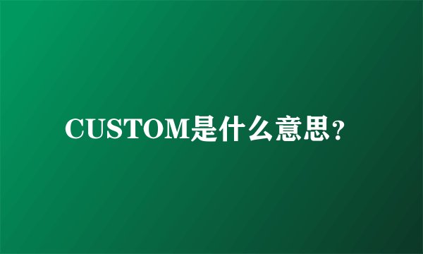 CUSTOM是什么意思？