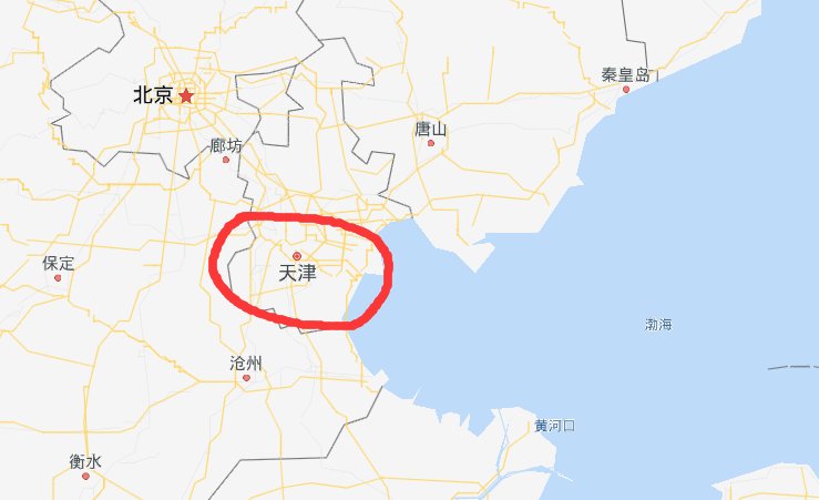 天津在中国地图的哪个位置？
