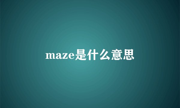 maze是什么意思