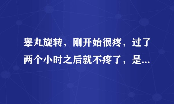 睾丸旋转，刚开始很疼，过了两个小时之后就不疼了，是自己复位了吗？医生说是因为晚上睡觉翻身导致的
