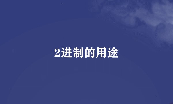 2进制的用途